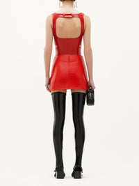 Swallow vinyl Skirt - Red