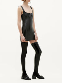 Swallow Vinyl Dress - Black