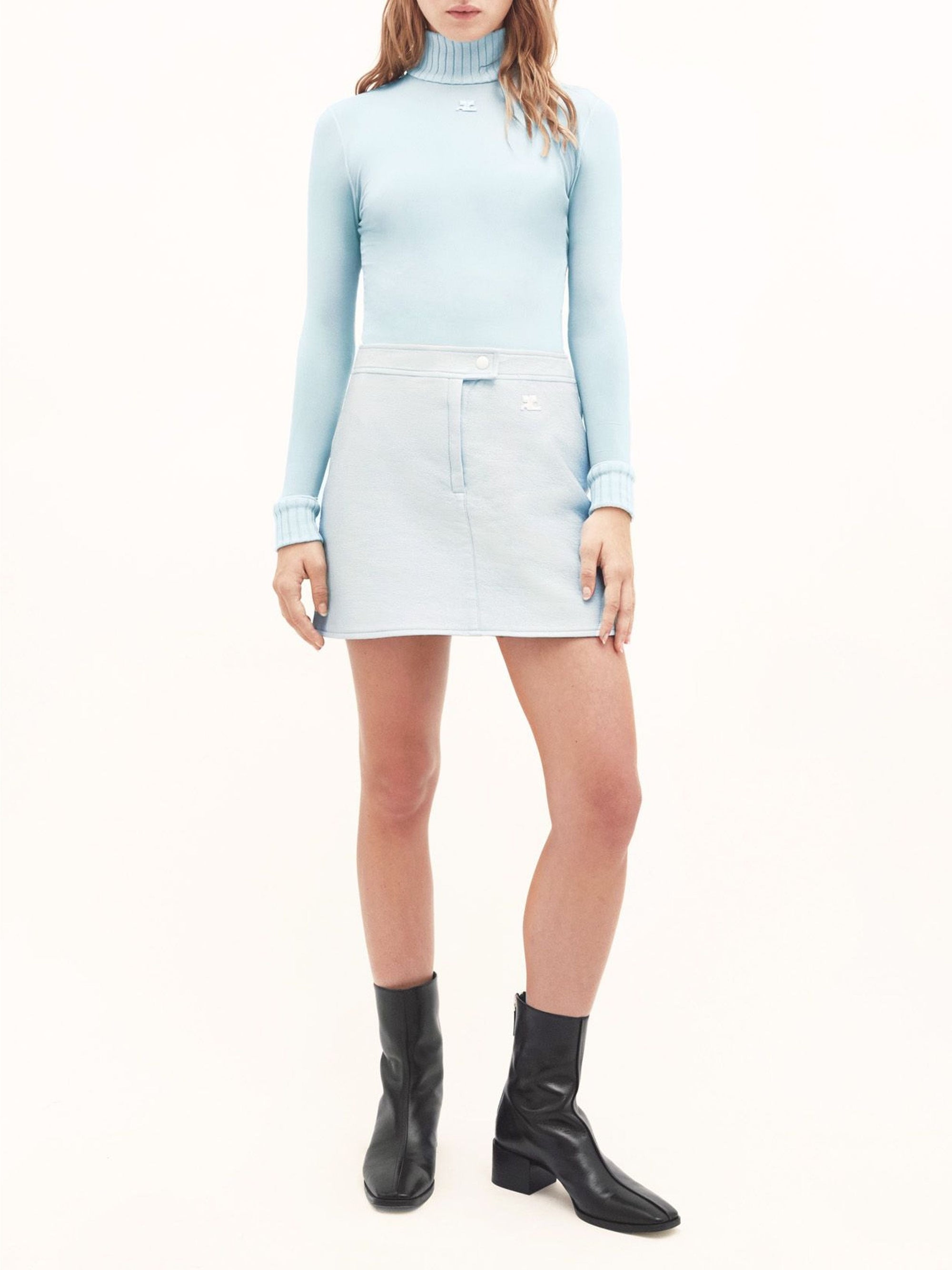 Vinyl mini Skirt - Blue