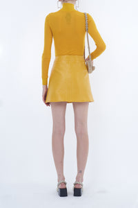 Vinyl mini Skirt - Yellow