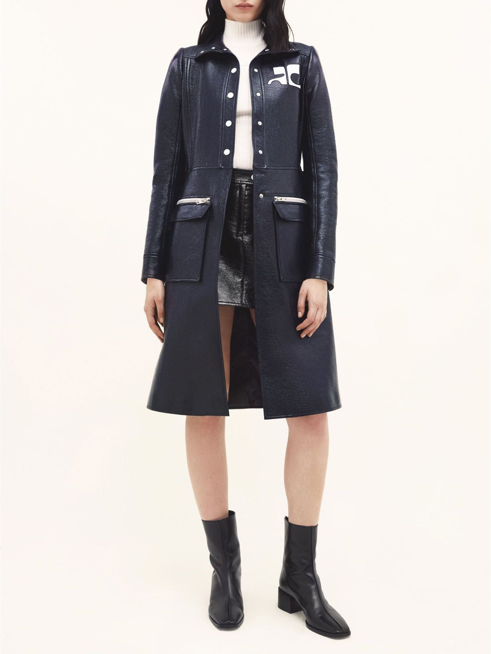 Iconic vinyl Coat - Blue