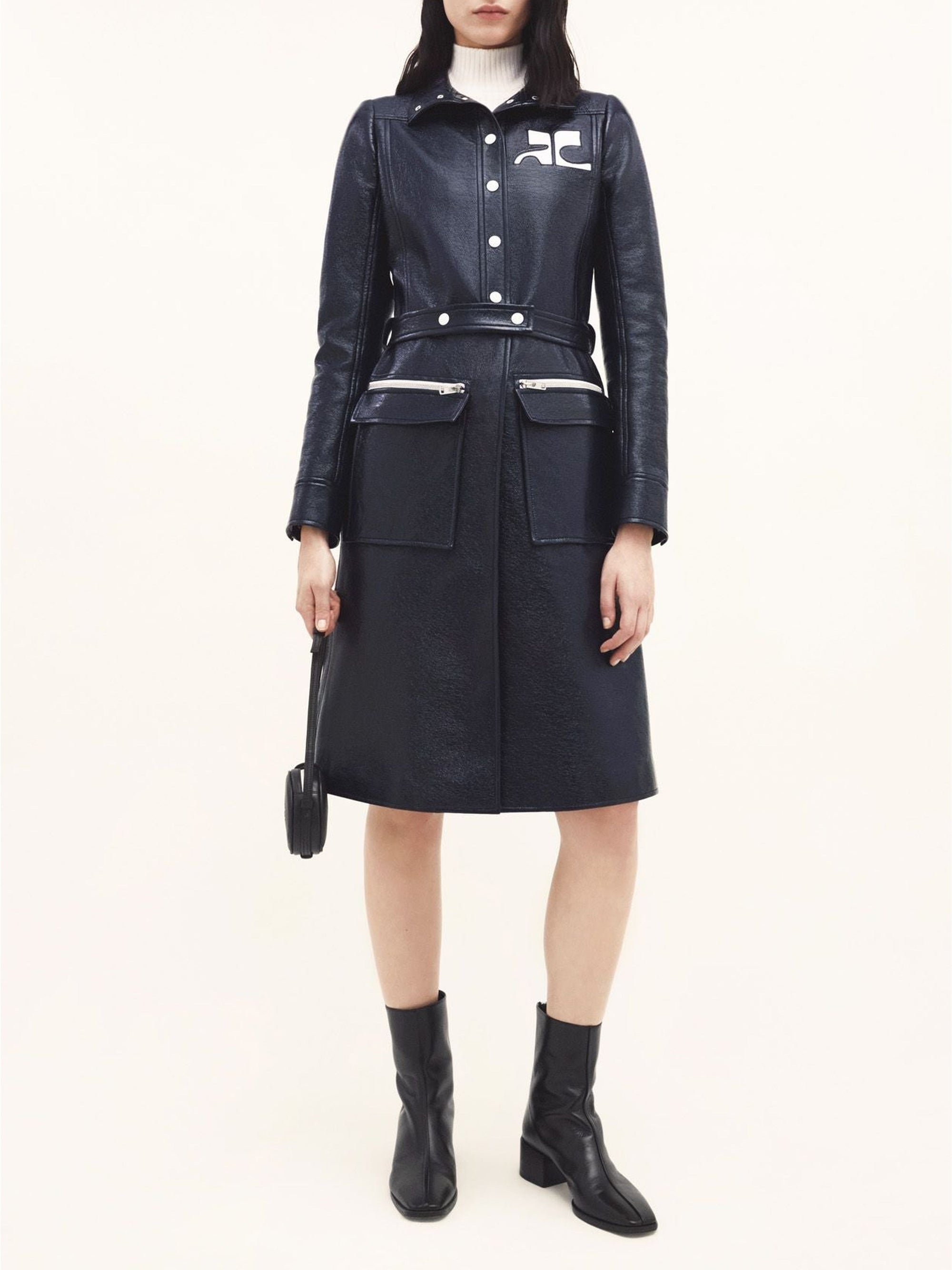 Iconic vinyl Coat - Blue