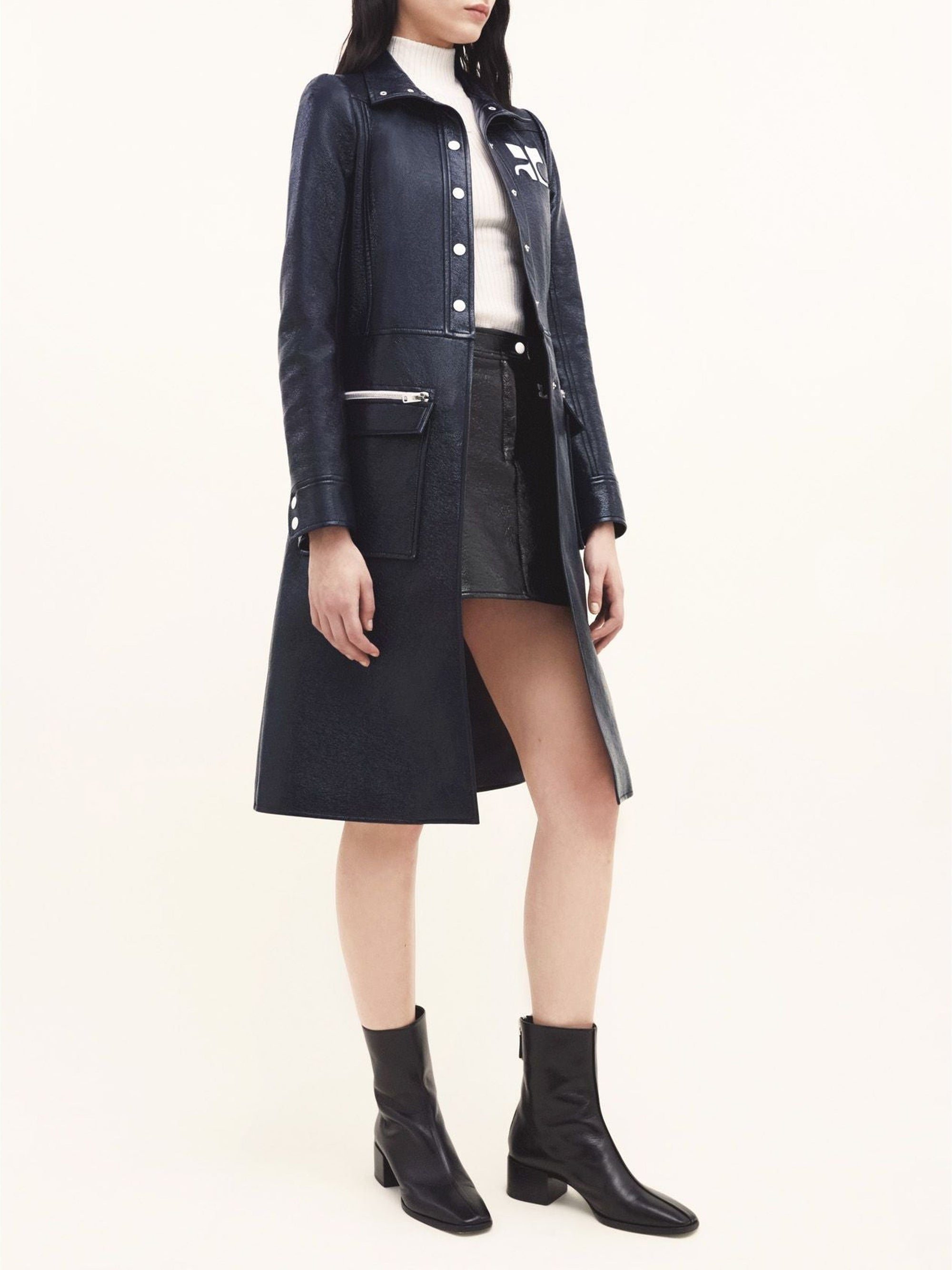 Iconic vinyl Coat - Blue