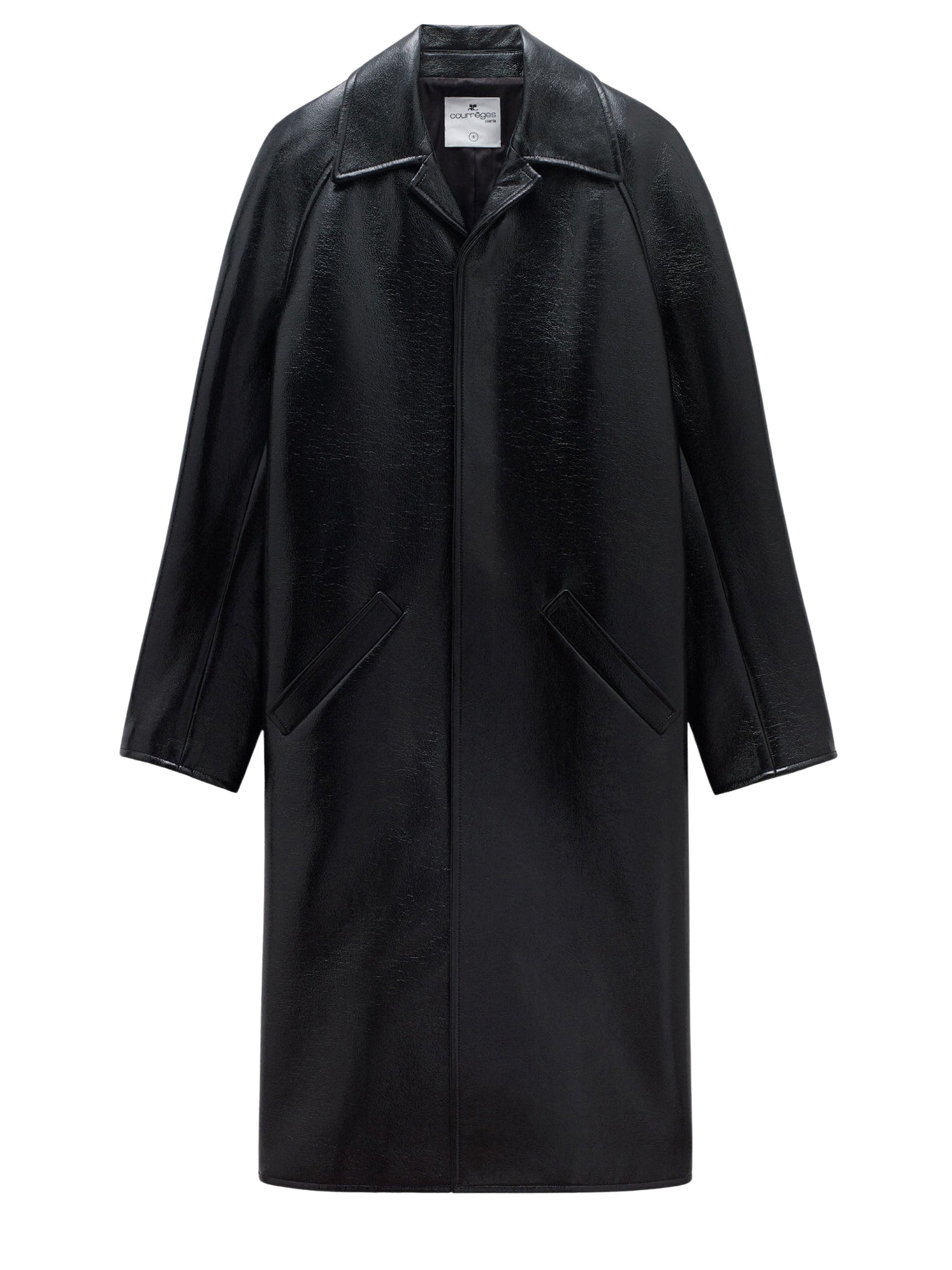 Vinyl oversized Coat - Black