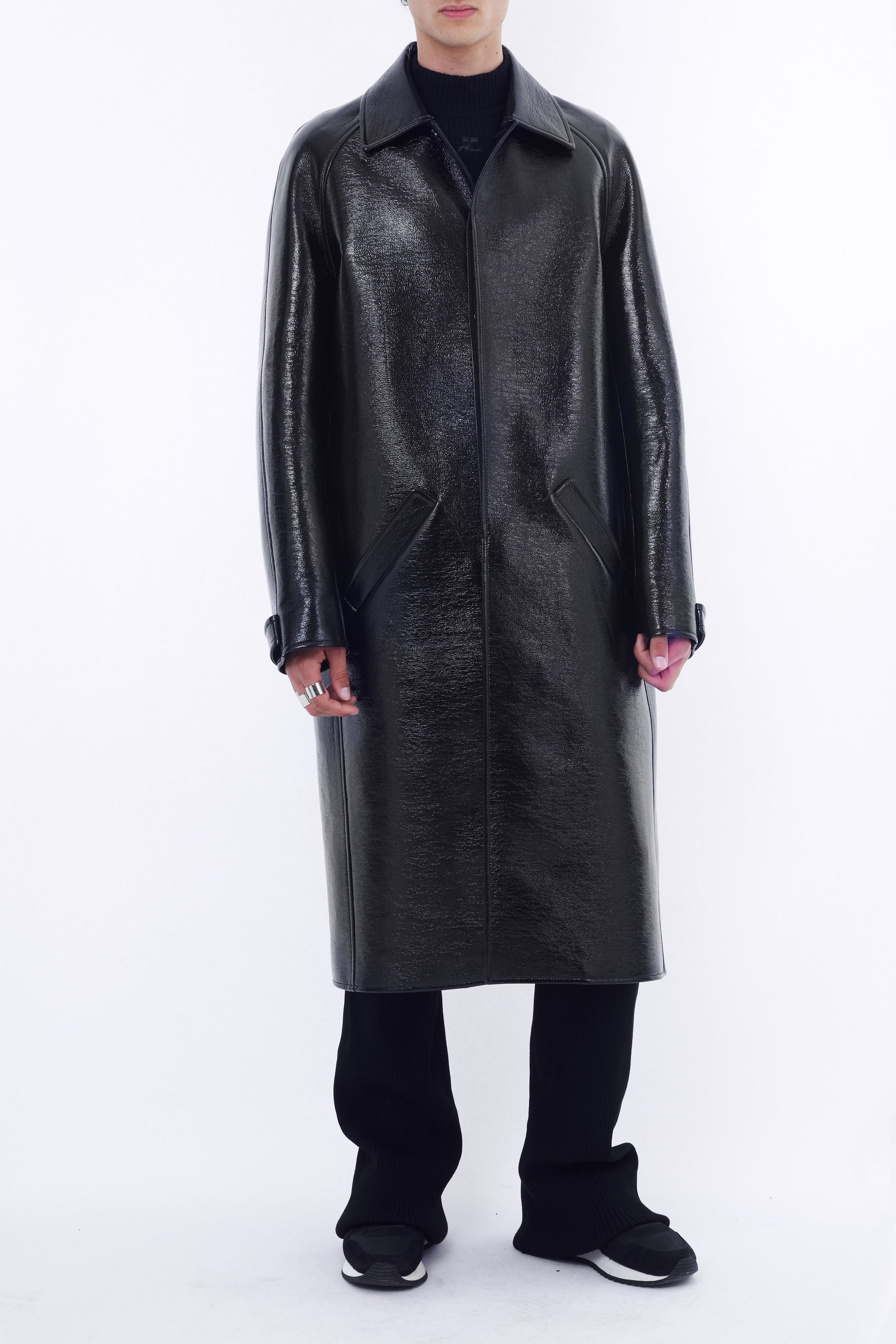 Vinyl oversized Coat - Black
