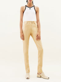 5-Pocket vinyl Pant - Beige