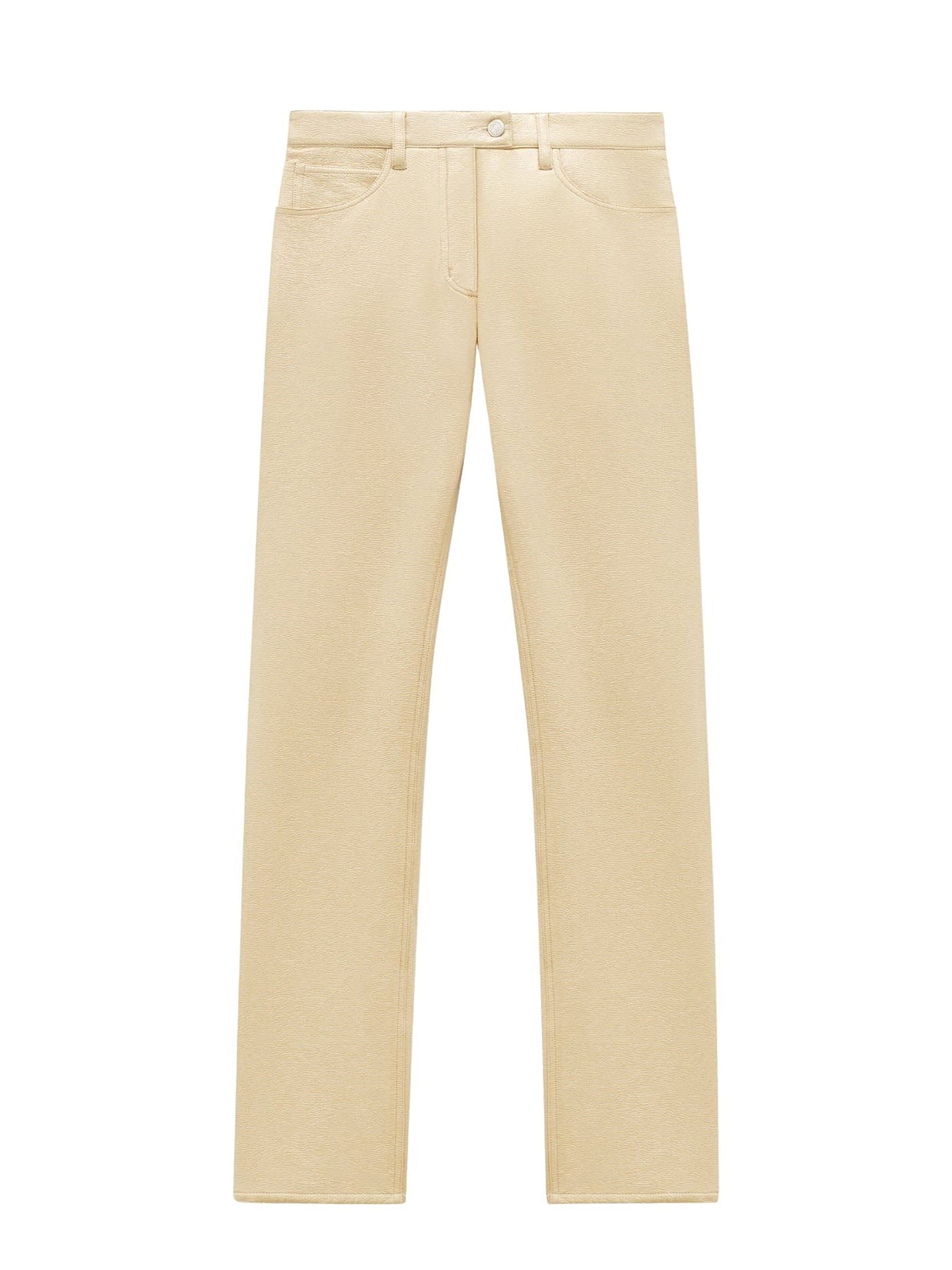 5-Pocket vinyl Pant - Beige