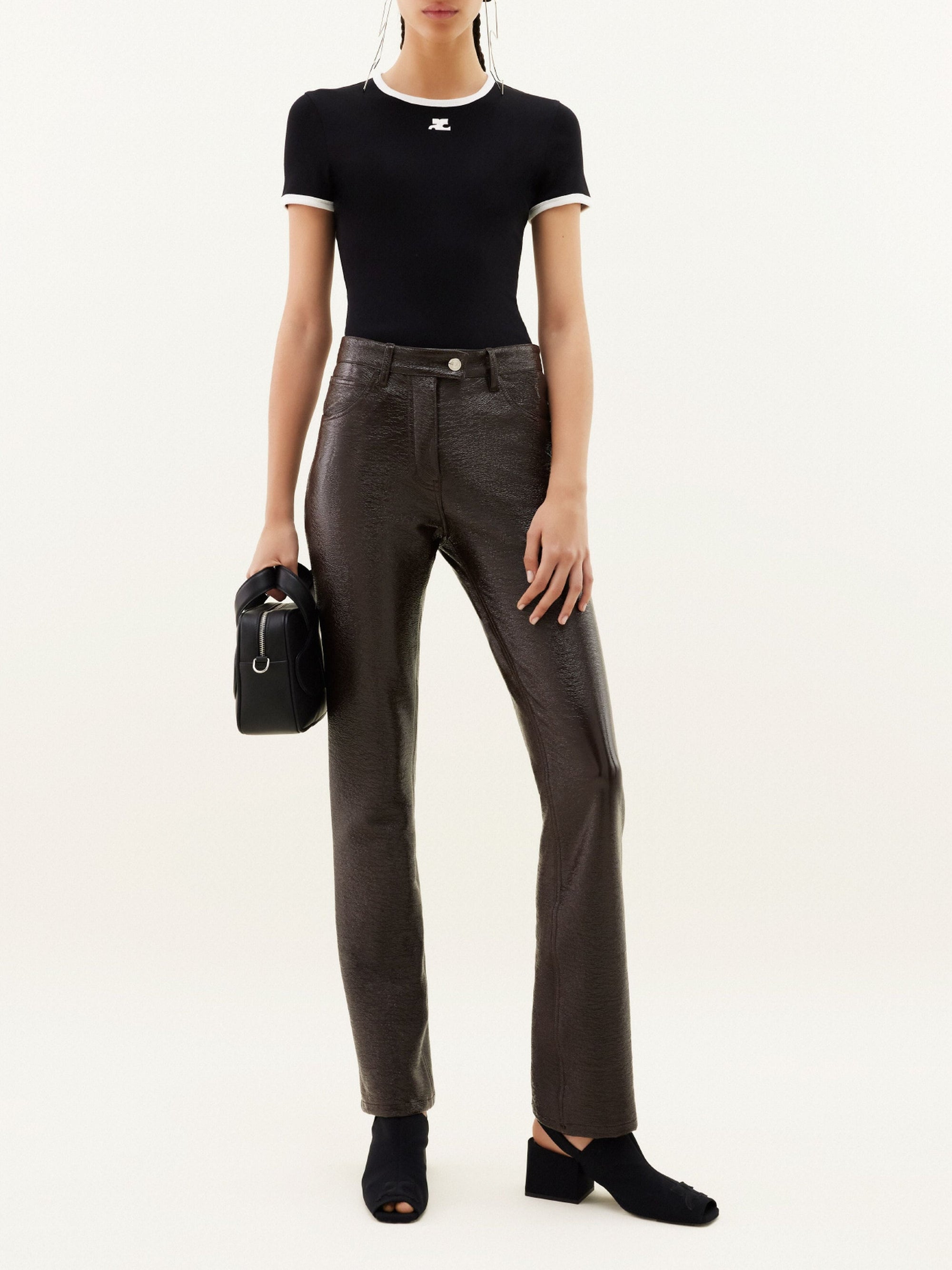 5-Pocket vinyl Pant - Chocolate