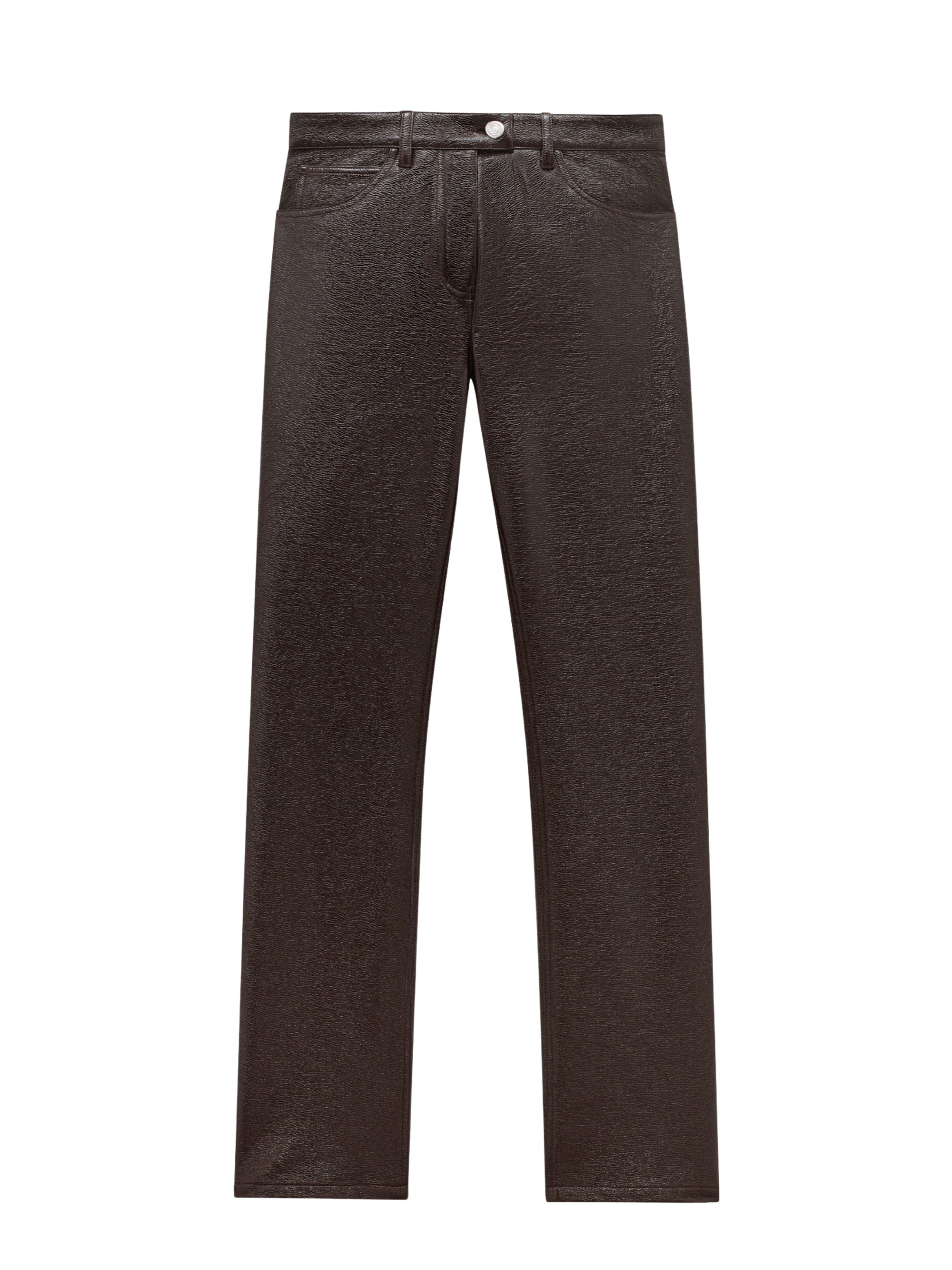 5 pocket vinyl Pant - Brown