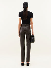 5-Pocket vinyl Pant - Chocolate