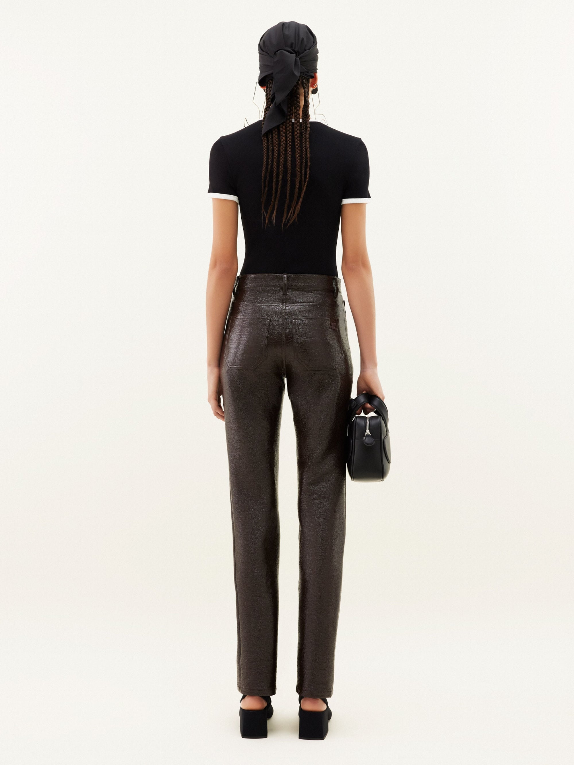 5-Pocket vinyl Pant - Chocolate