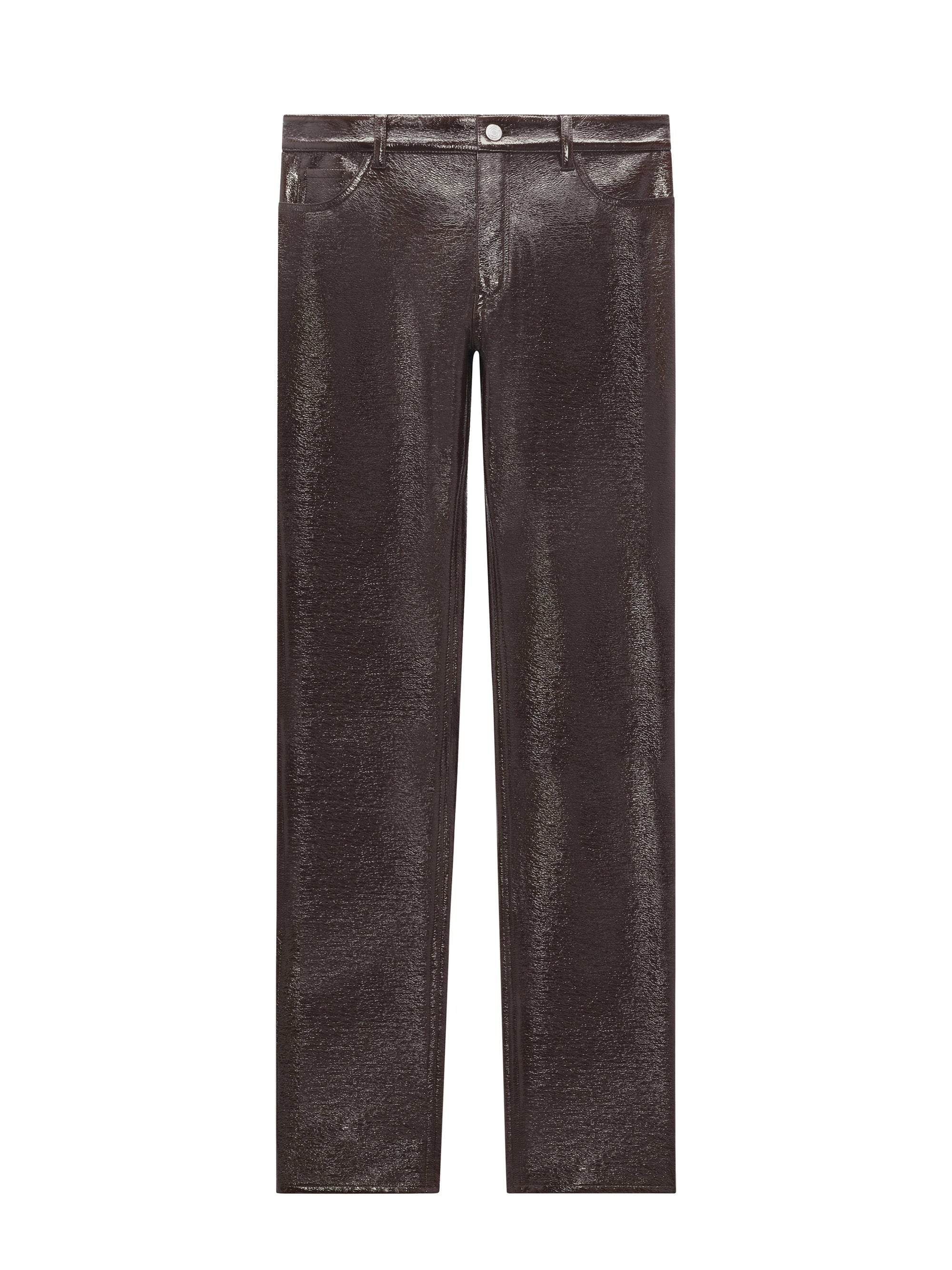 5-pockets vinyl Pant - Chocolate
