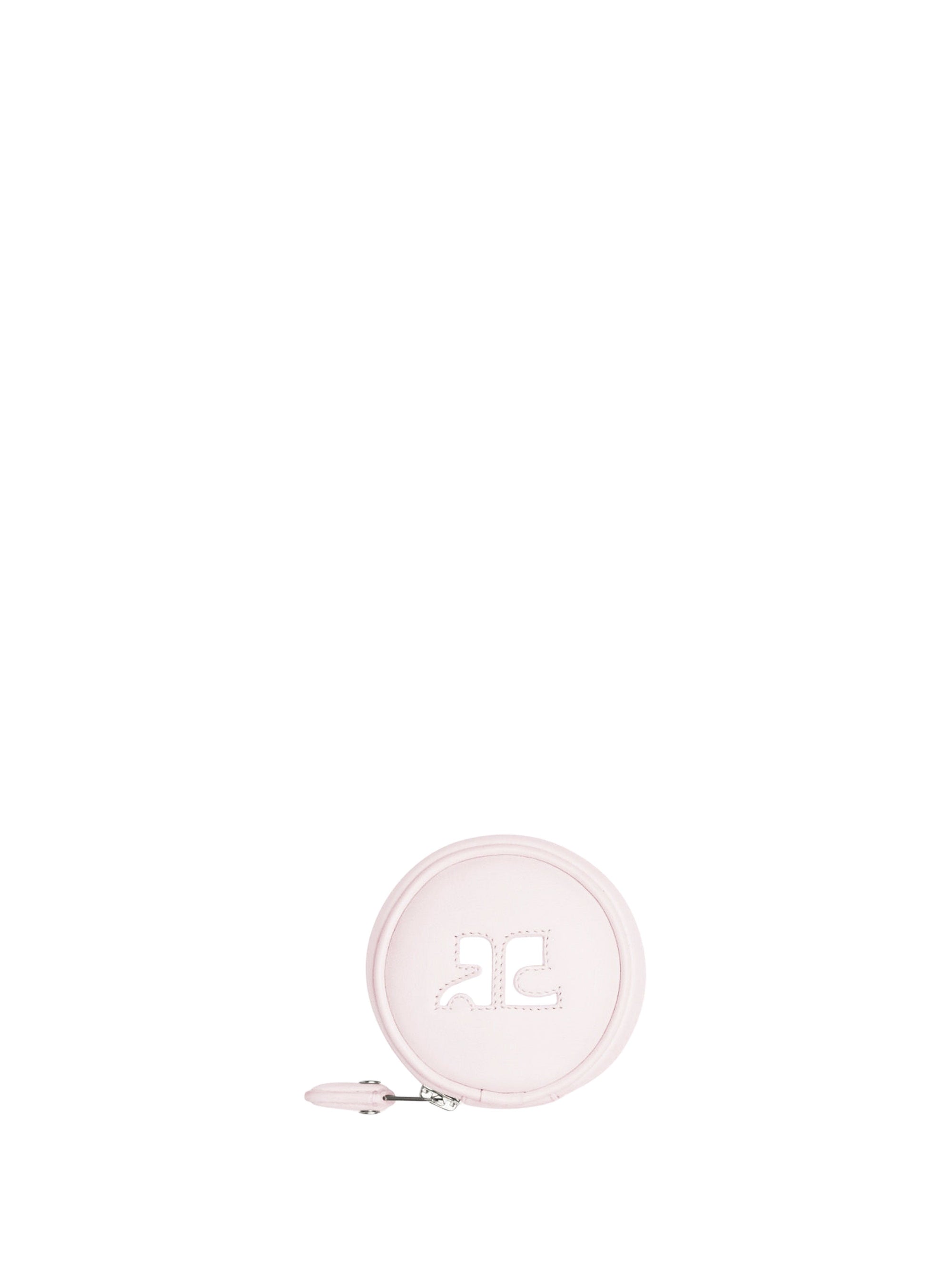 Round leather Purse - Pink