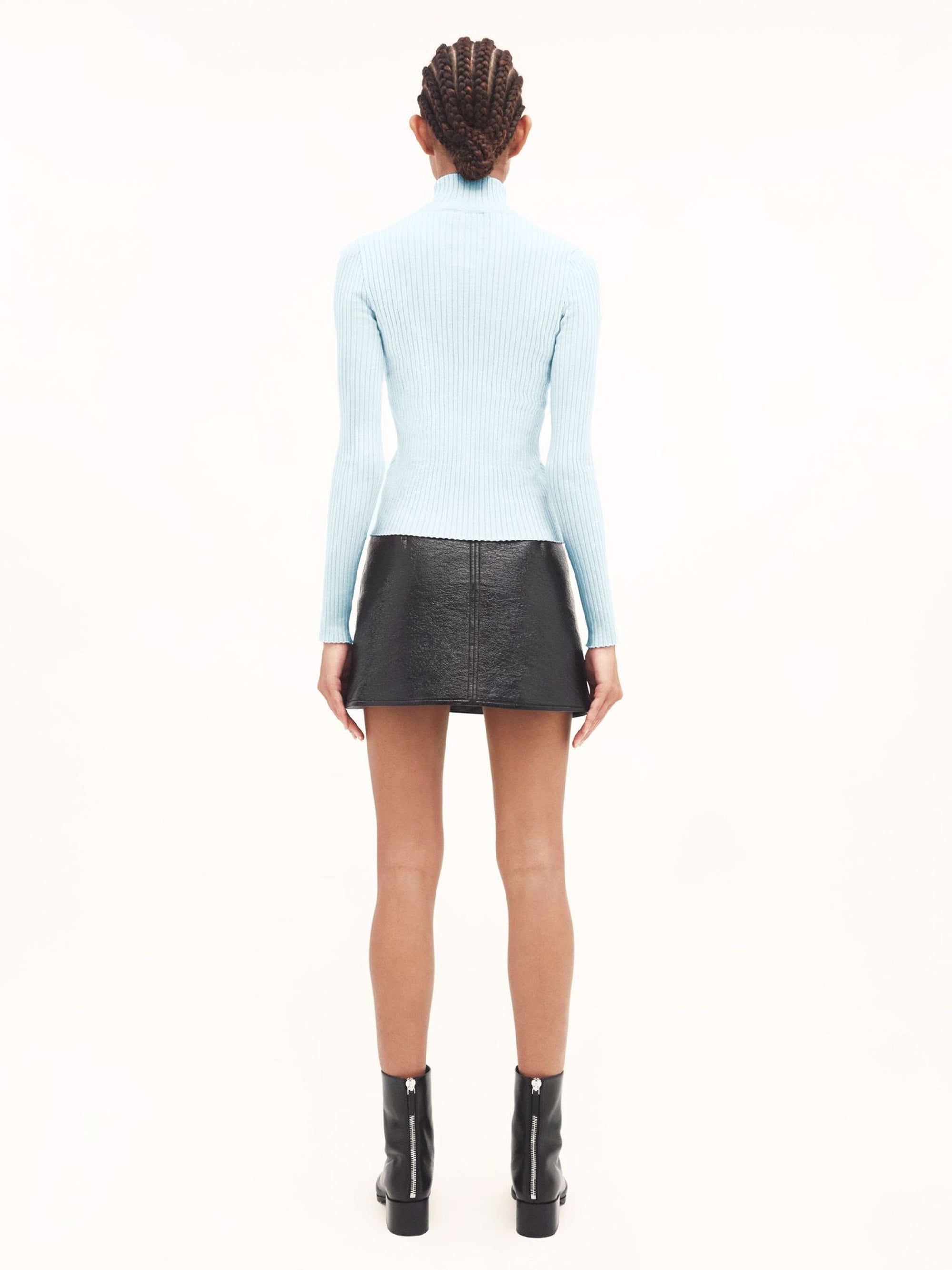 High collar knit Jumper - Blue