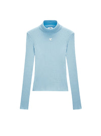 High collar knit Jumper - Blue