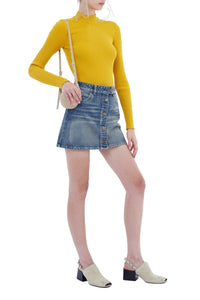 Knitted high-neck Sweater - Ocre