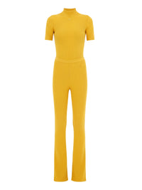 Short sleeves knit Jumper - Ocre