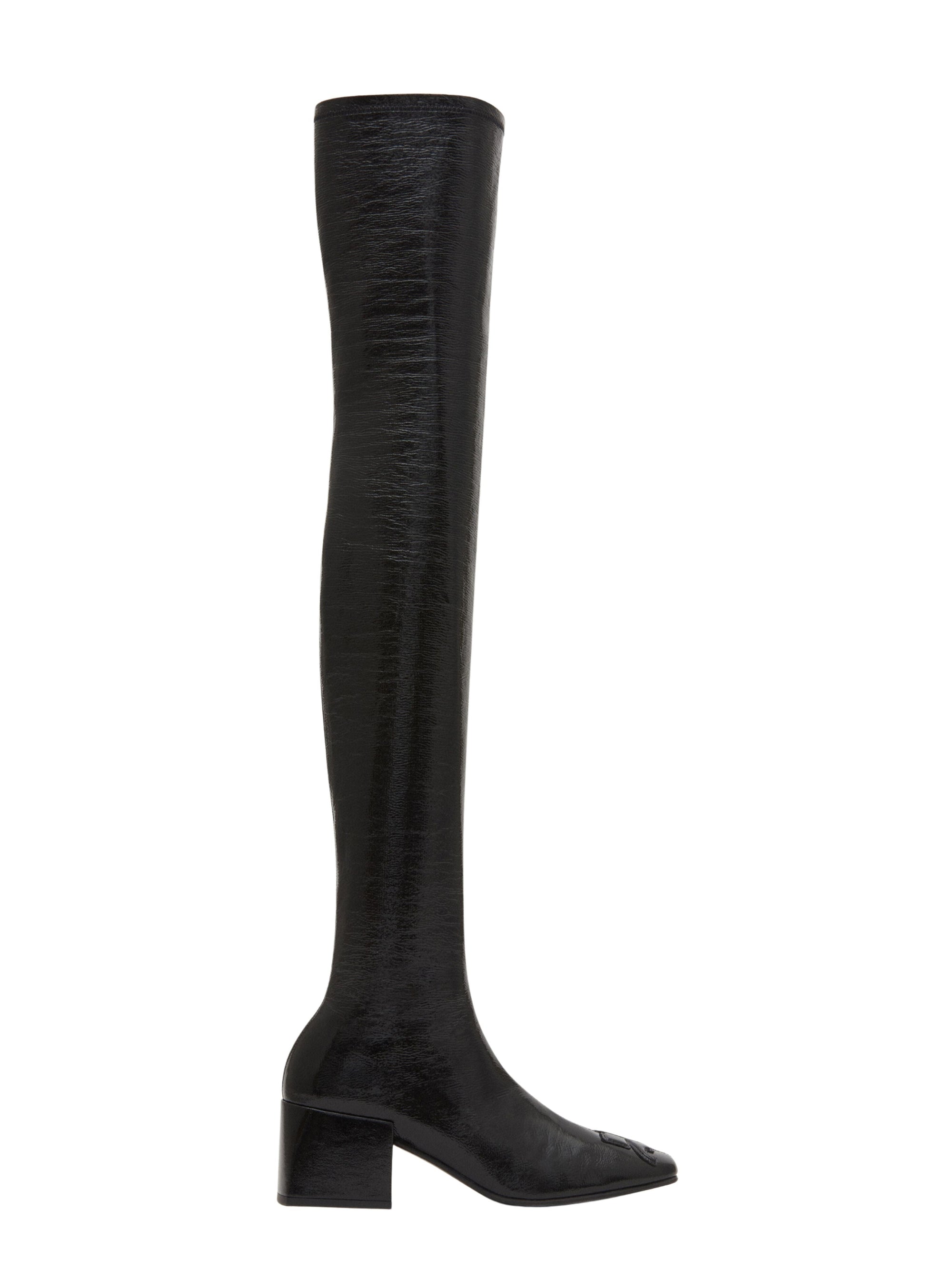 Over the knee vinyl Boots - Black