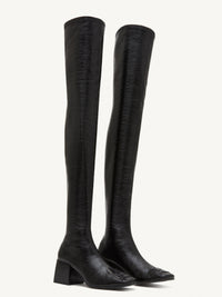 Over the knee vinyl Boots - Black