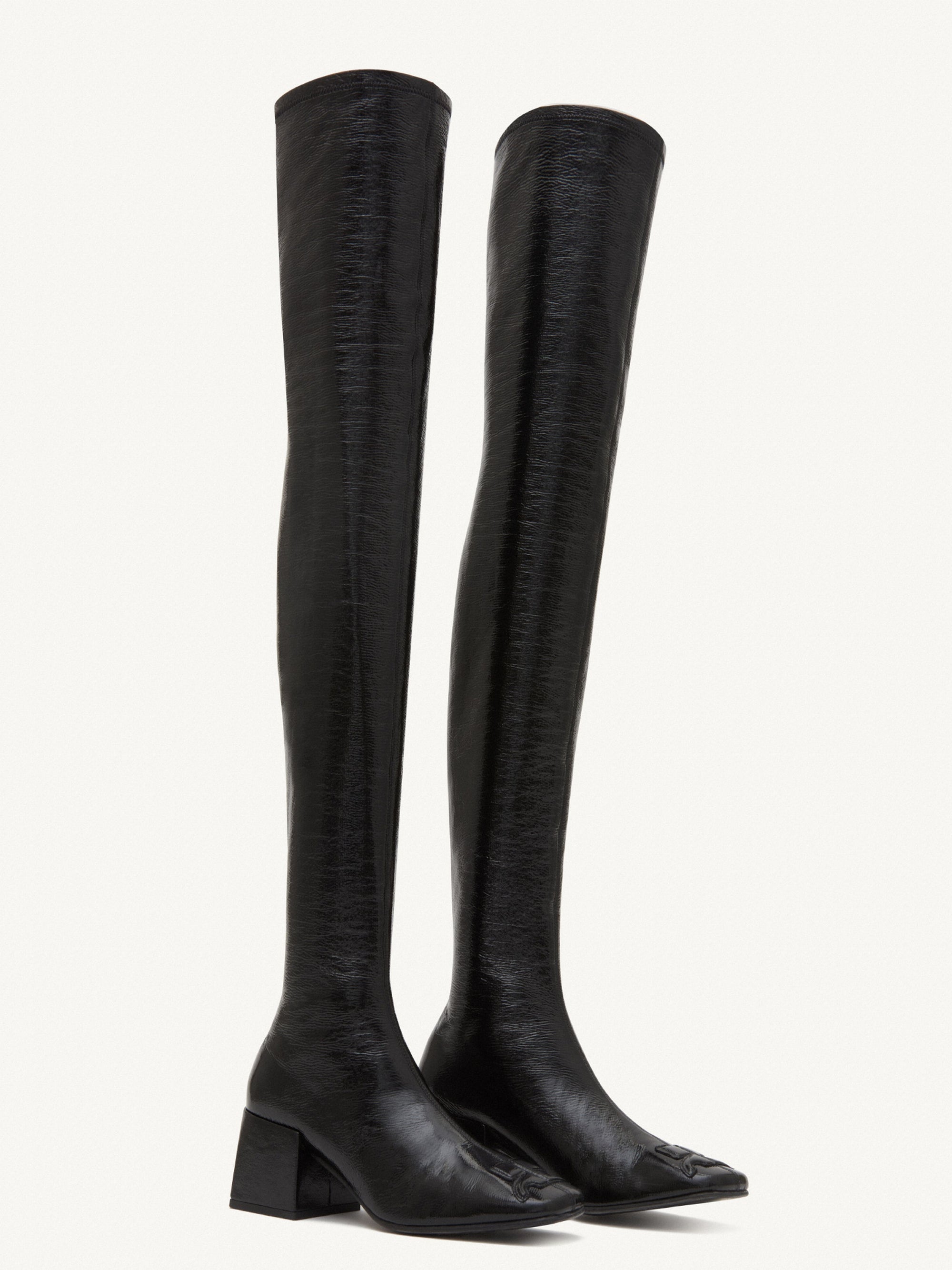 Over the knee vinyl Boots - Black