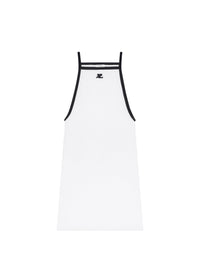 Ribbed contrast Dress - White