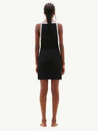 Ribbed contrast Dress - Black