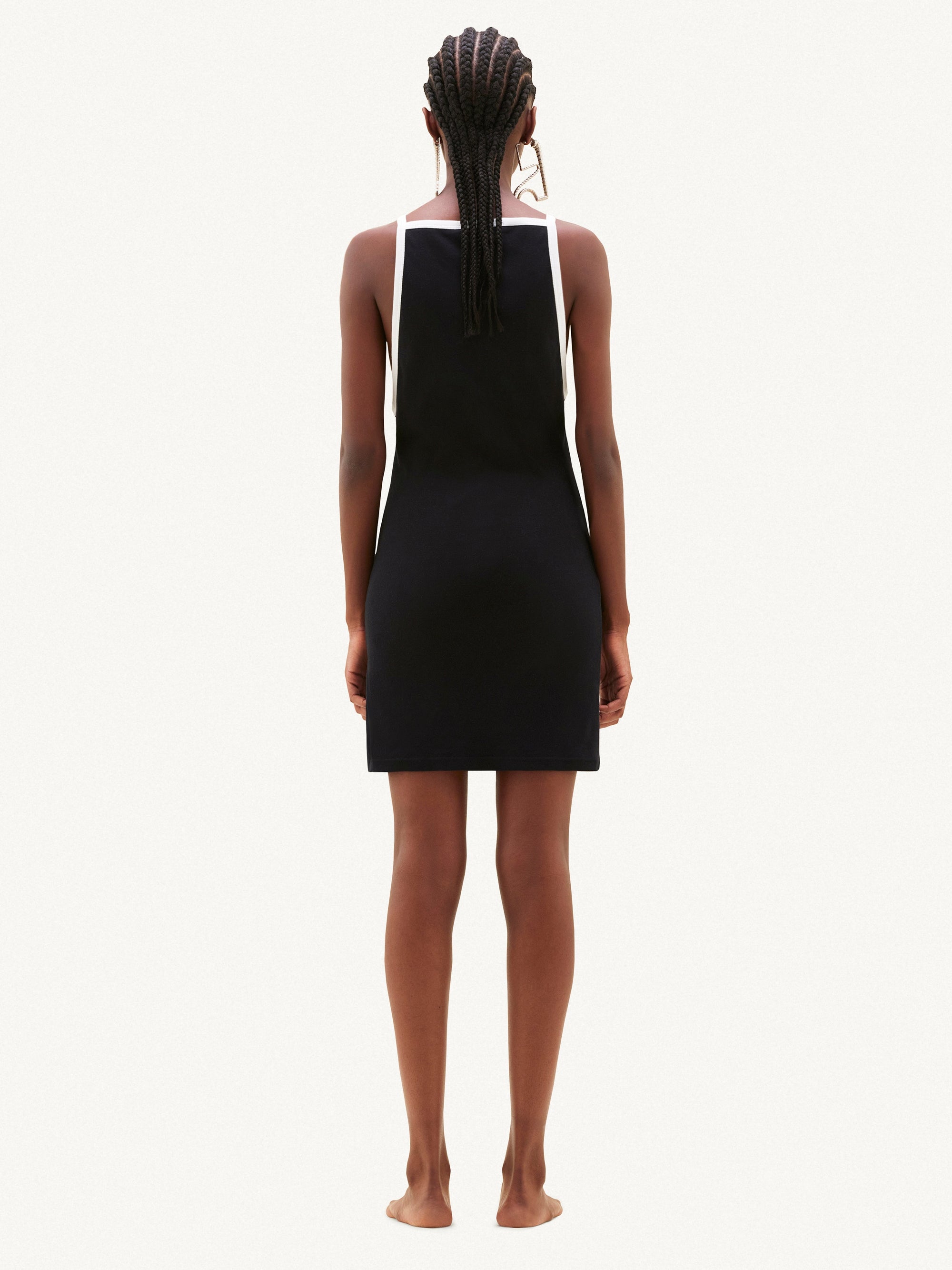 Ribbed contrast Dress - Black