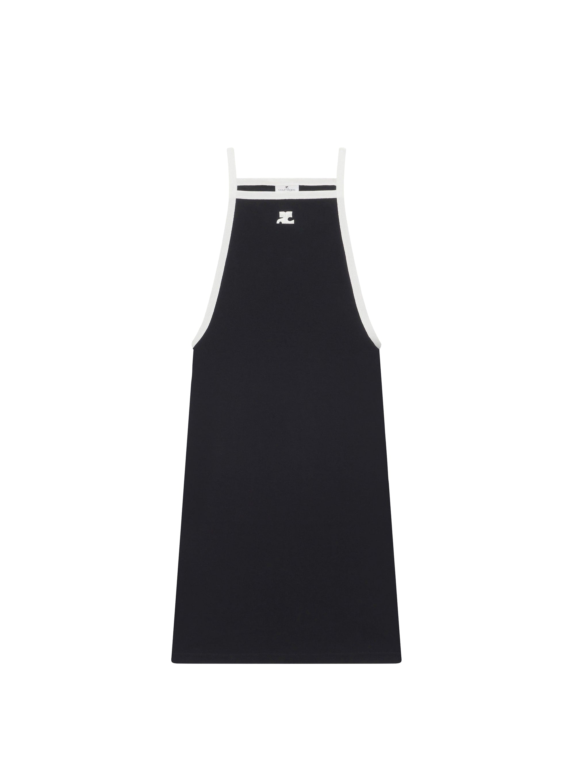 Ribbed contrast Dress - Black