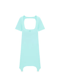 A-line tech jersey Dress - Blue