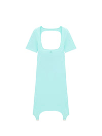 Tech jersey a-line Dress - Turquese