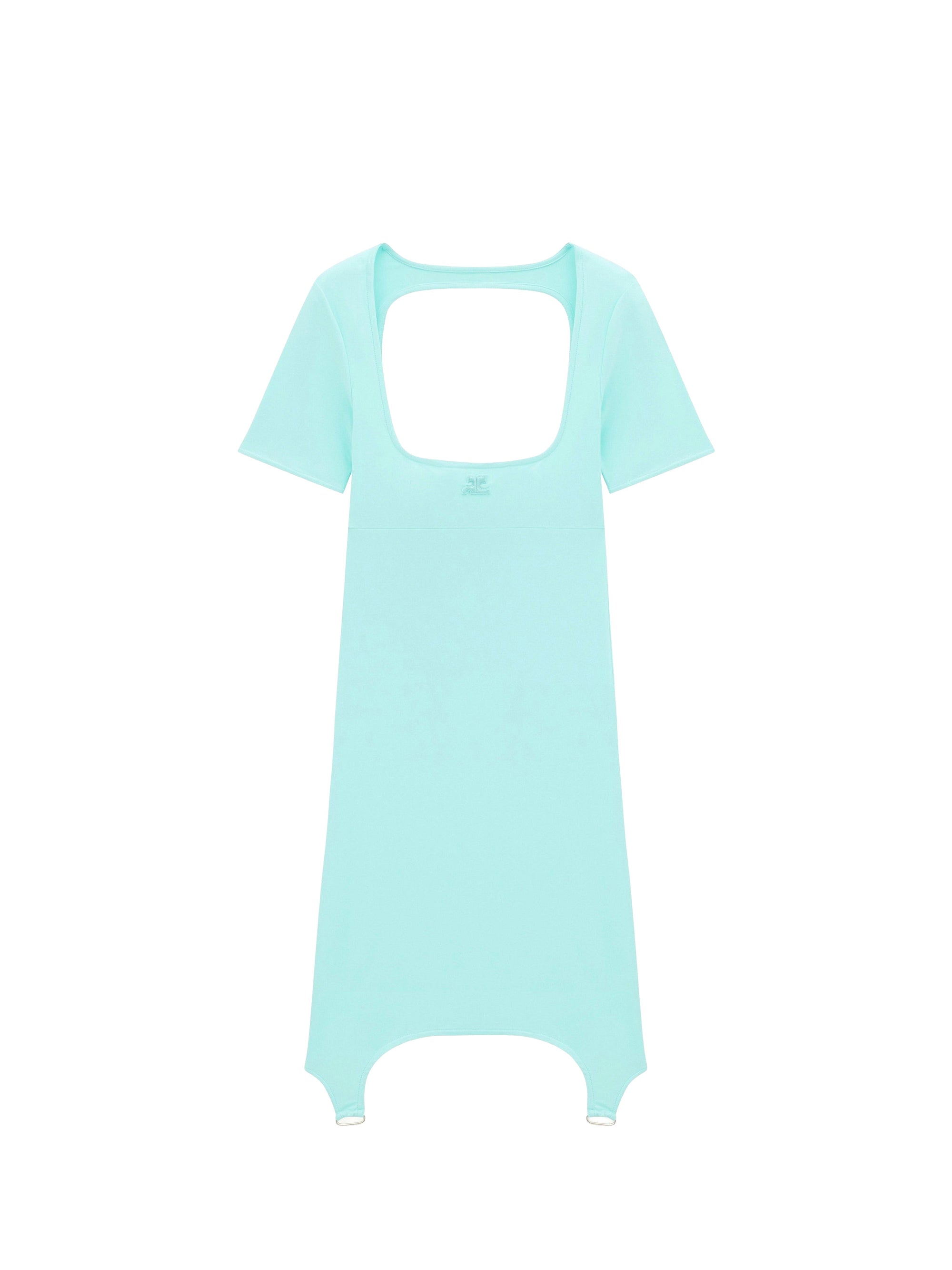 Tech jersey a-line Dress - Turquese