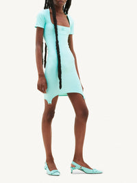 A-line tech jersey Dress - Blue