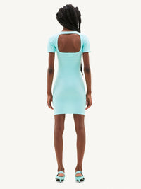 Tech jersey a-line Dress - Turquese