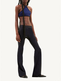 Ribbed contrast crop top - Blue