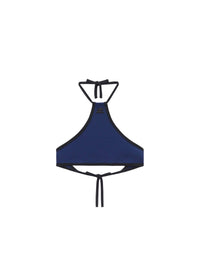 Ribbed contrast crop top - Blue