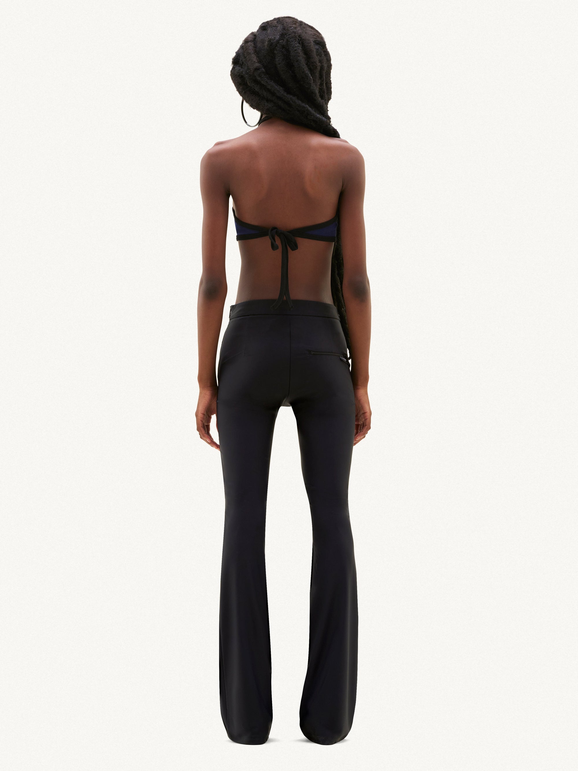 Ribbed contrast crop top - Blue