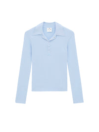 Rib knit ac Polo - Sky