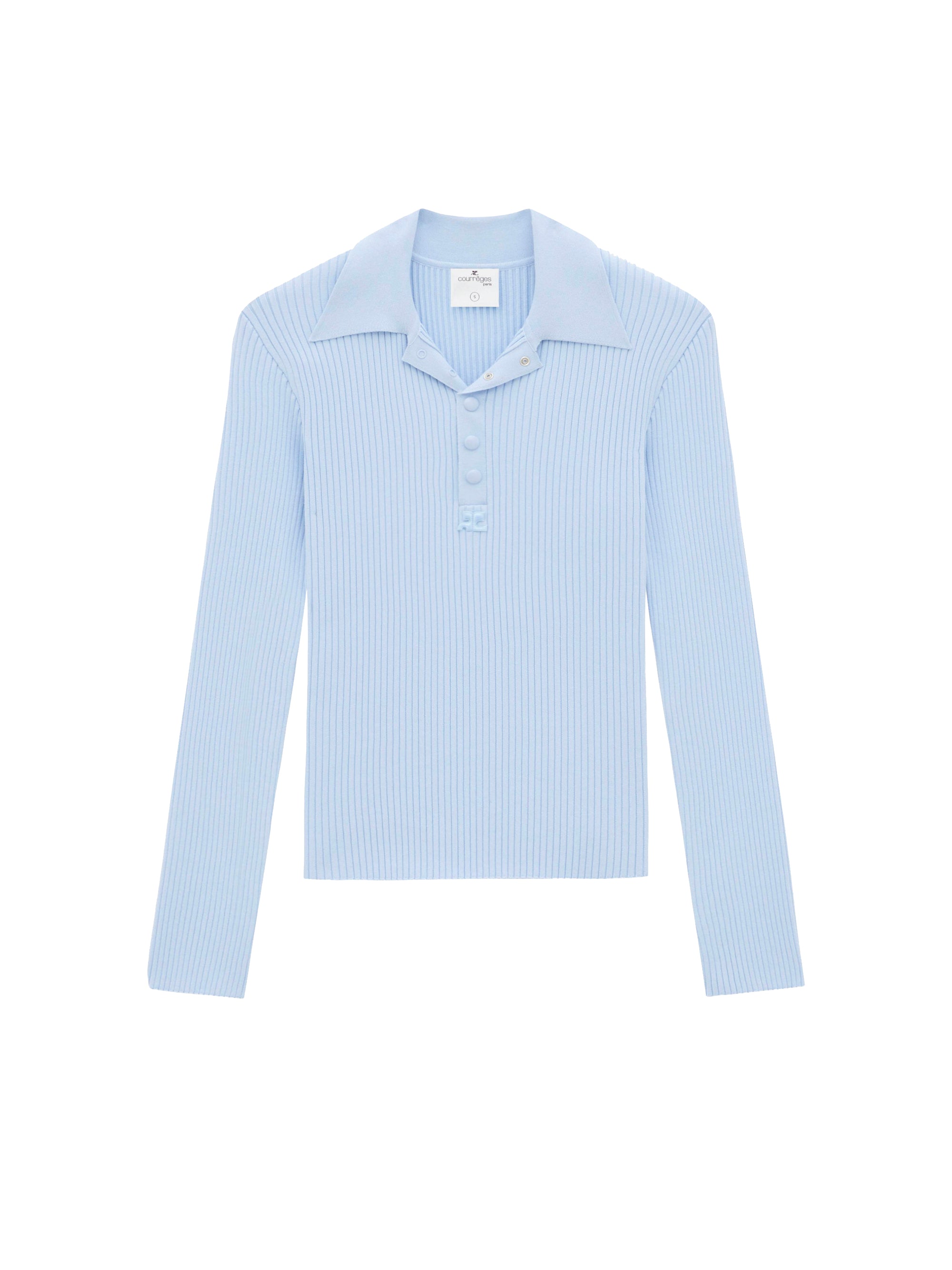 Rib knit ac Polo - Sky