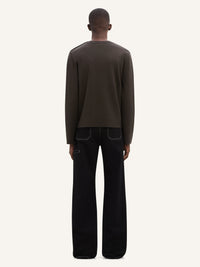 Knit fasteners Sweater - Brown