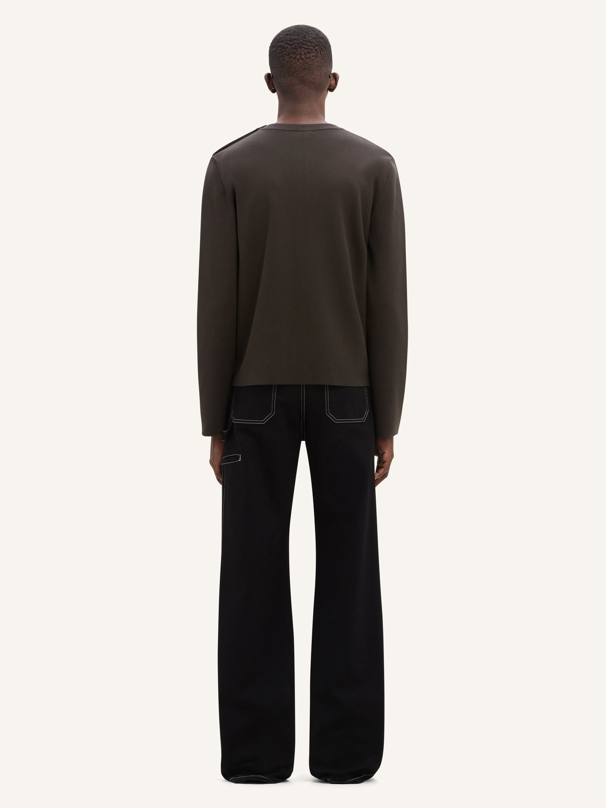 Knit fasteners Sweater - Brown