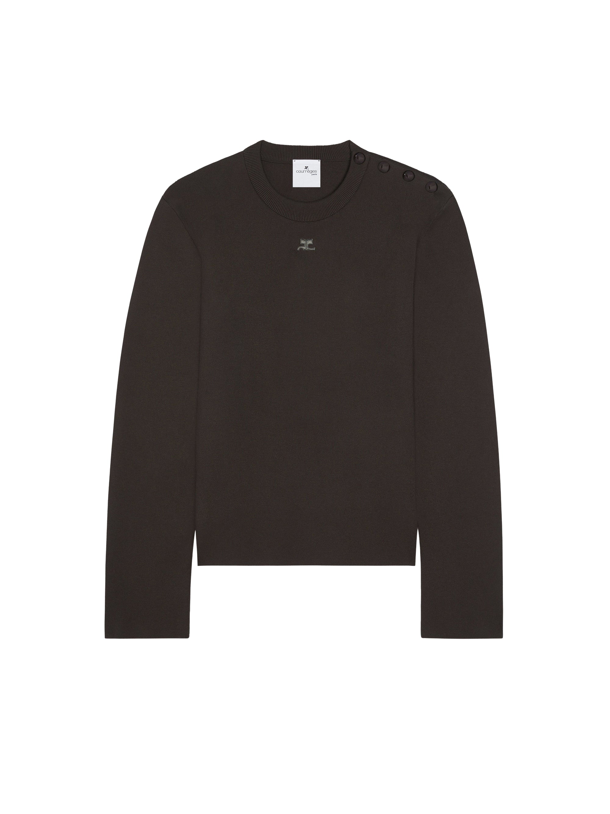 Knit fasteners Sweater - Brown
