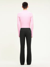 Mockneck rib knit Sweater - Pink