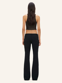 Rib knit pointy tank Top - Mud Brown