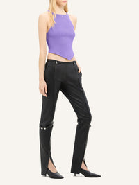 Rib knit pointy tank Top - Pure Purple