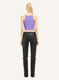Rib knit pointy tank Top - Pure Purple