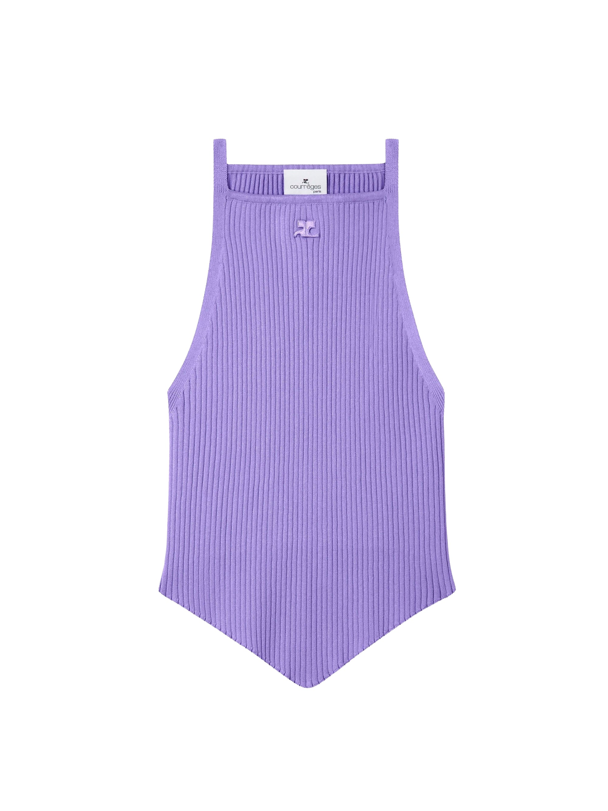 Pointy rib knit tank Top - Pure Purple