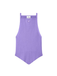 Rib knit pointy tank Top - Pure Purple