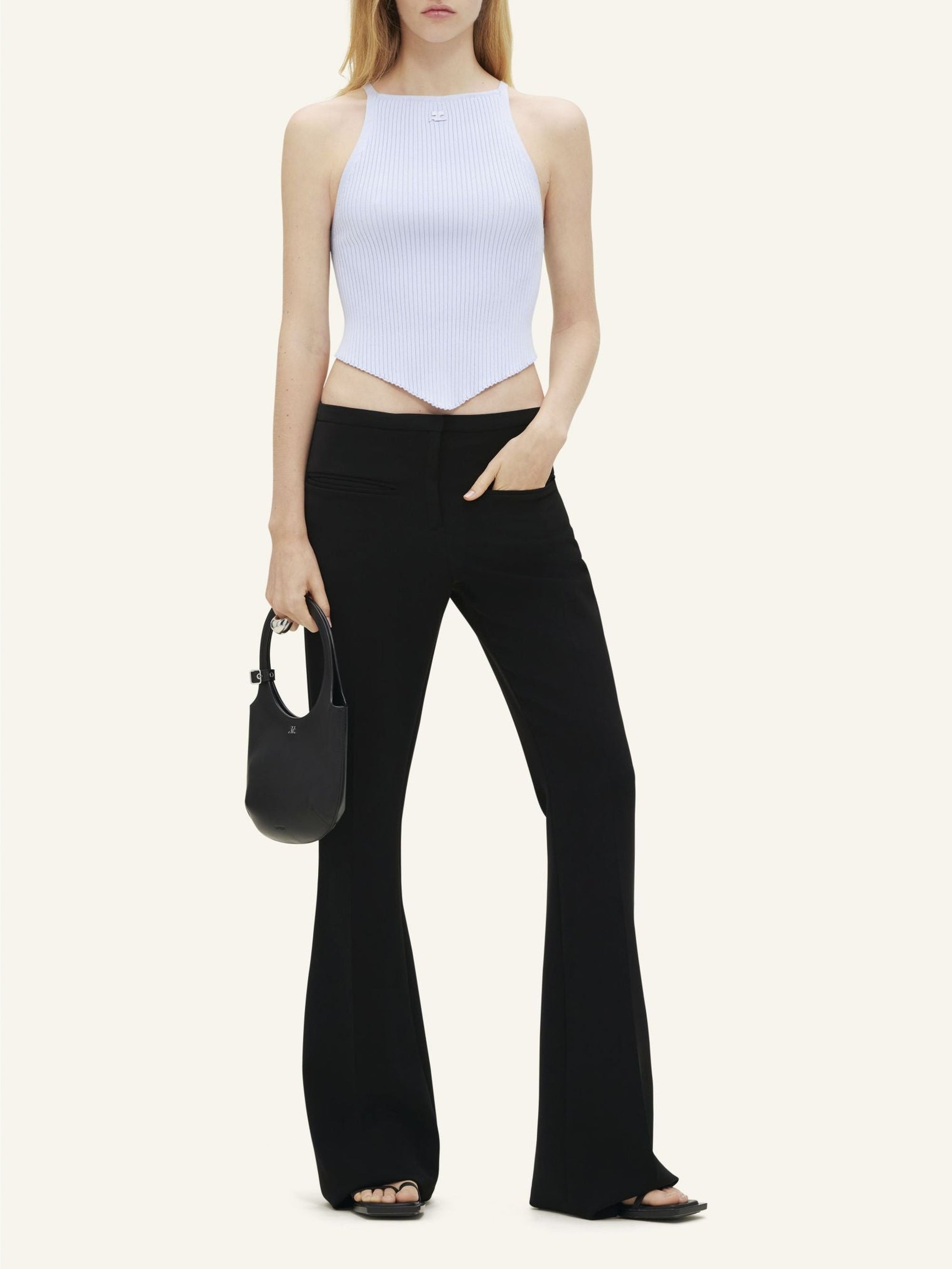 Rib knit pointy tank Top - Ether