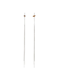 Stone chain Earring - Silver