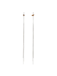 Stone chain Earring - Silver